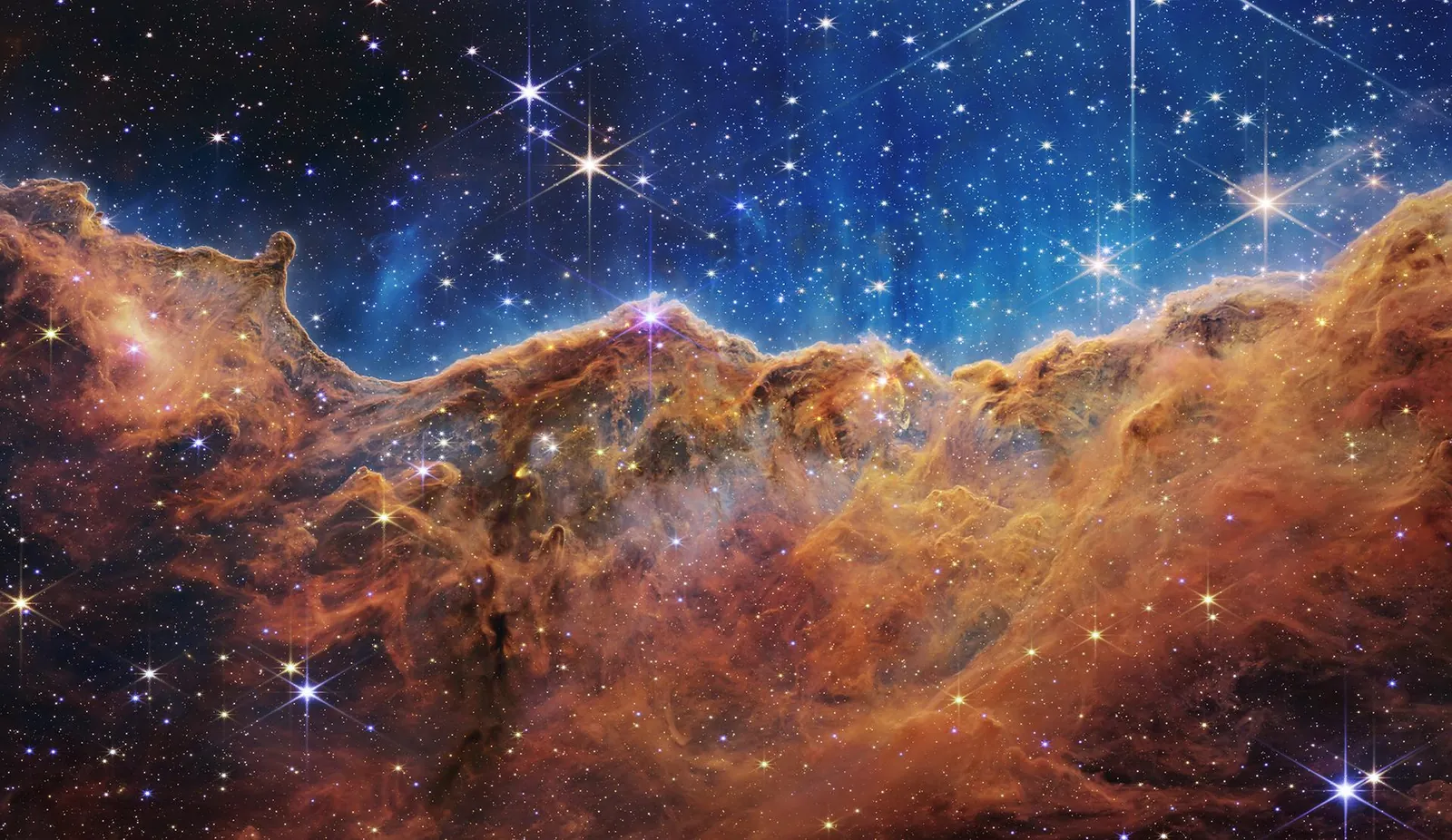 James Webb Space Telescope image of the Cosmic Cliffs in the Carina Nebula