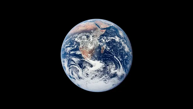 Earth seen from Apollo 17, showing Africa and Antarctica