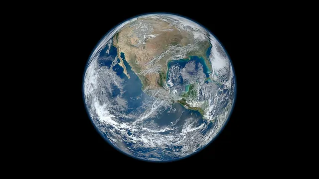 Full disk of Earth from space showing North America