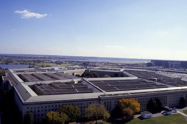 Aerial view of the Pentagon in Arlington, Virginia